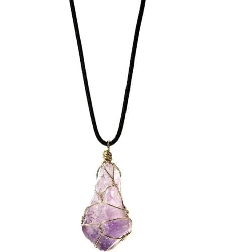 The Newest handmade Manual winding natural crystal Pendant Crystal cluster Irregular rough accessories