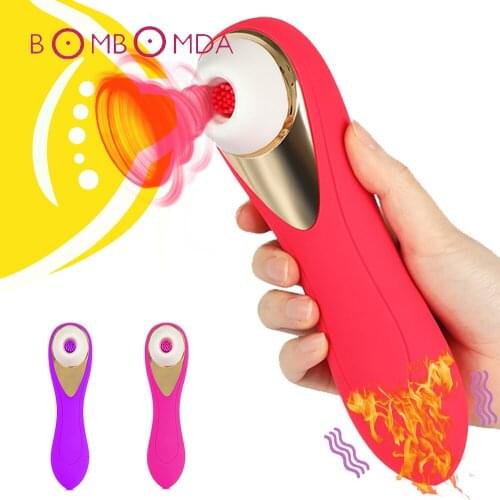 Oral Sex Licking Tongue Vibrator Sex Toy for Women Heating Dildo Vagina Stimulator Nipple Sucking Clit Sucker Vibrator For Adult