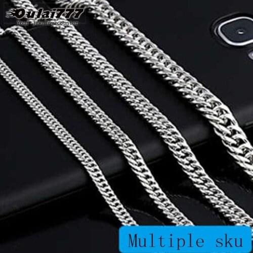 Oulai777 necklace men wholesale stainless steel polishing cuban gifts for mens link chain hip hop charm long gold necklaces 2019