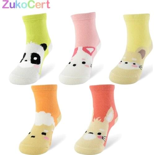 5 Pair/lot Kawaii Pattern Cotton Kids Socks Baby Breathable Boys Girls Socks For Children Sock 5 Kinds Style Suitable For 1-10Y