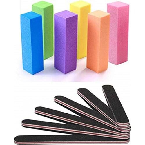 12Pcs/Set Nail File Elastic Nail Polishing Sponge Double Side Manicure Polish File for Salon
