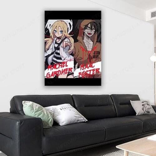 Japanese angel of death poster anime canvas painting modern style wall picture living room home decoration painting