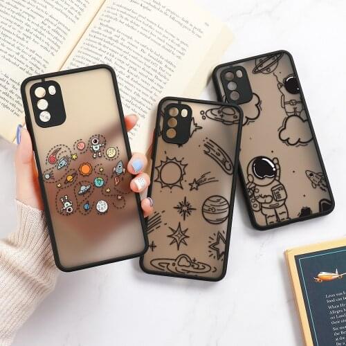Poco F3 M3 X3 Case For Xiaomi Redmi Note 10 Pro Case Hard PC Funda Redmi Note 9 8 Pro 9S 10S 9A 9C K40 Cover Cartoon Astronaut