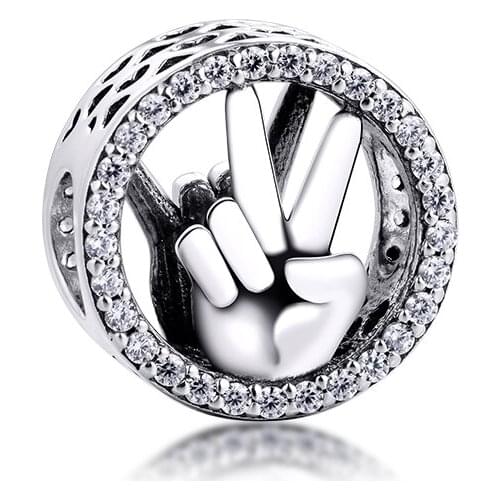 Fits for Charms Bracelets Radiant win Heart Beads with Clear CZ 100% 925 Sterling Silver Jewelry Free Shipping