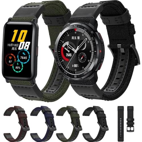 For Honor Watch GS Pro Strap Honor Watch ES Woven Nylon Band Canvas Strap 20mm 22mm Watch band Wristband Bracelet Watchbands