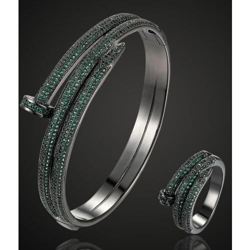 Luxury Brand Copper bangle & Bracelet Anniversary Jewelry Europe Design Cubic Zircon Bracelet Bijoux Love Bangles Pulseira
