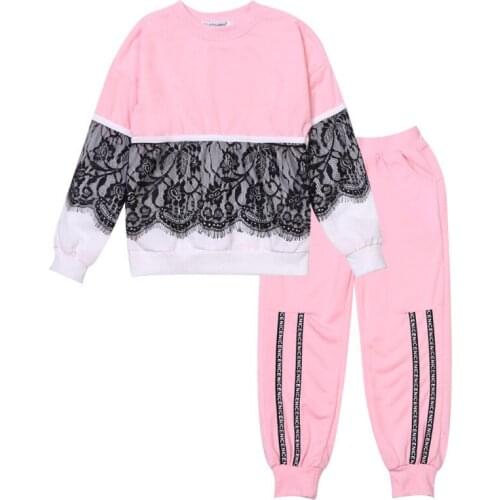 Pink Girls Clothing Sets Autumn Winter Kids Clothes Hoodies+Pants Christmas Outfits Girls Outerwear Sport Suit For 3-7Y Children