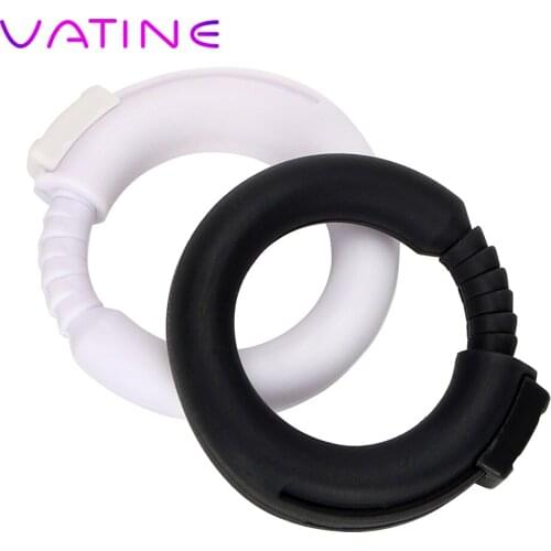 VATINE Sex Shop Adult Sex Products Cock Ring Adjustable Silicone White/Black Sex Toys for Men Delay Ejaculation Penis Rings