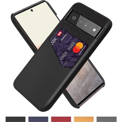 Febric Card Holder Cover For Google Pixel 6 Pro 4A 5G 5 5A Funda Cloth Texture Antiskid Case For Google Pixel 2 3 3A 4 XL 6pro