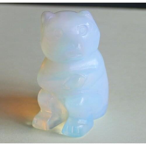 1.5'' Hand carved white opalite monkey animal figurine carving