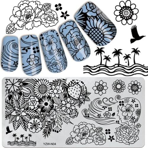 1 PC Mixed Design Stainless Steel Nail Art Stamping Plates Rectangular Image Template DIY Manicure Stencils Tools