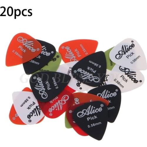 20Pcs 0.58mm Smooth Nylon Guitar Picks Pick Plectrum New Drop Shipping
