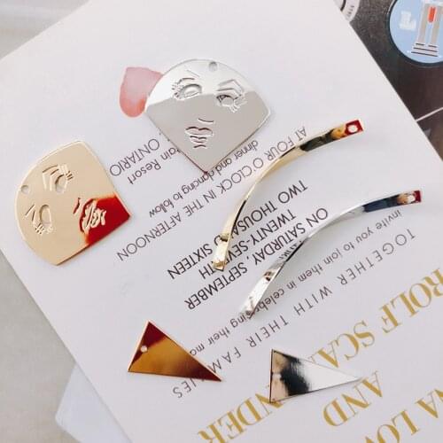 4 pieces / lotAlloyrhombus stickwhite k k goldearringsSupplies for Jewelry Accessoriesdiy jewelry Other