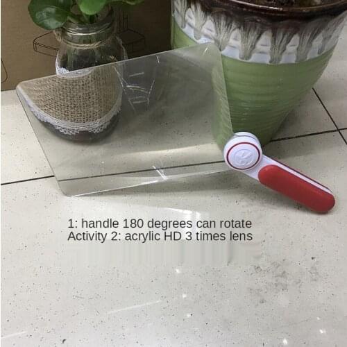 Acrylic Ultra-thin 3 Times HD Handheld Portable Magnifying Glass for The Elderly Reading Magnifying Glass Foldable