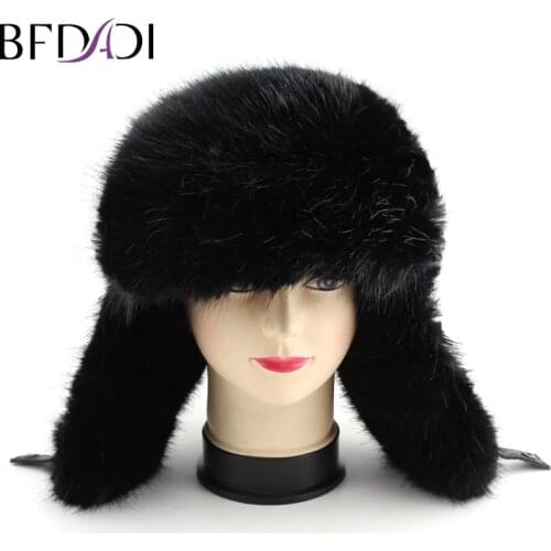 BFDADI 2020 New Men Sport Hat Winter Warm Bomber Hats Russian Cap Trapper Caps Fashion Large Size 60 Earflap Hats