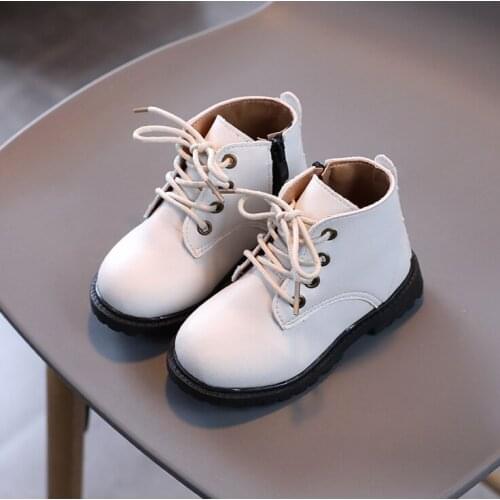 2021 New Fashion Autumn Children Ankle Boots For Boys Girl Kids Waterproof Sneakers Leather Boots Female Child Shoes