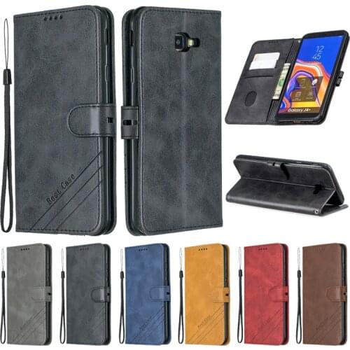For Samsung Galaxy J4 Plus Case Leather Flip Case on sFor Samsung J4 J6 Plus 2018 Phone Case Fundas Luxury Magnetic Wallet Cover