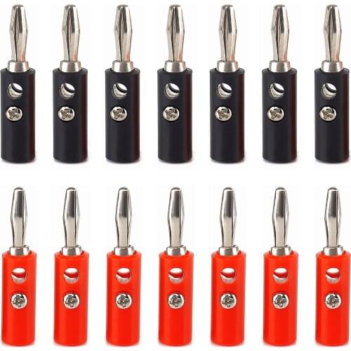 For 4mm audio speaker screw banana plug connector red black screw type speaker cable wire banana plug connector