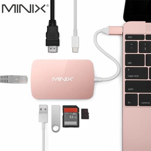 MINIX NEO C XGR HDMI-compatible Output Multiport Adapter Type C Hub With Power Delivery For Charging USB-C
