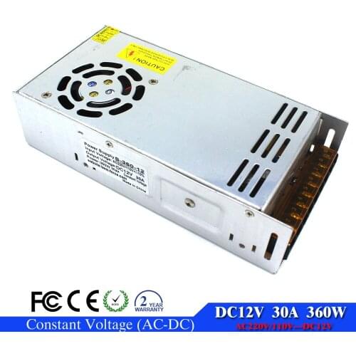 Single Output 360W 12V 30A Switching power supply Led Transformer 110V 220V AC DC12V USP For Strip Lamp CNC Machine DIY LED CCTV