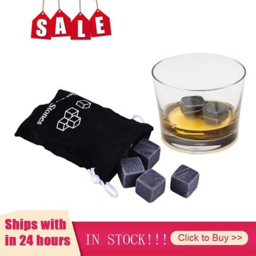 6pcs Whiskey Stones Sipping Ice Cooler Reusable Whisky Ice Stone Whisky Natural Rocks Bar Wine Cooler Party Wedding Gift
