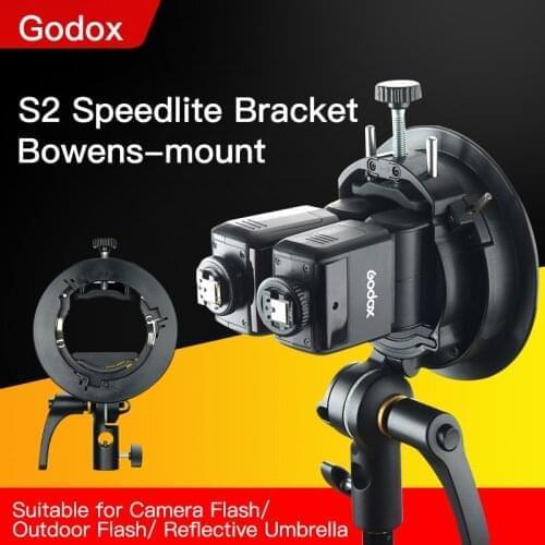 Godox S2 Bowens Mount Flash S-type Holder Bracket for Godox V1 V860II AD200 AD400PRO Speedlite Flash Snoot Softbox