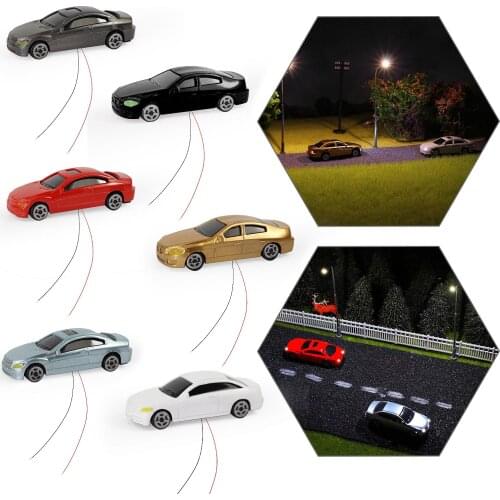 8pcs HO Scale 1:87 TT Scale Head Rear Lighted Model Cars Model Layout 12V EC100