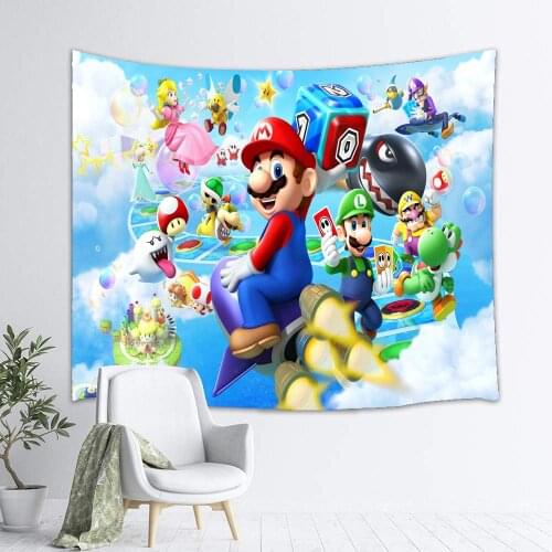 Cartoon Super Mario Tapestry Game Theme Boys Wall Hanging Home Decor