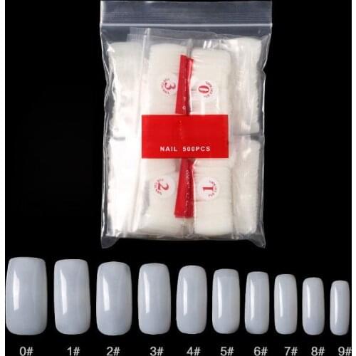500pcs Nature French False Nails DIY Design Full Cover Fake Nail Tips Acrylic Nail UV Gel Design Beauty Tools