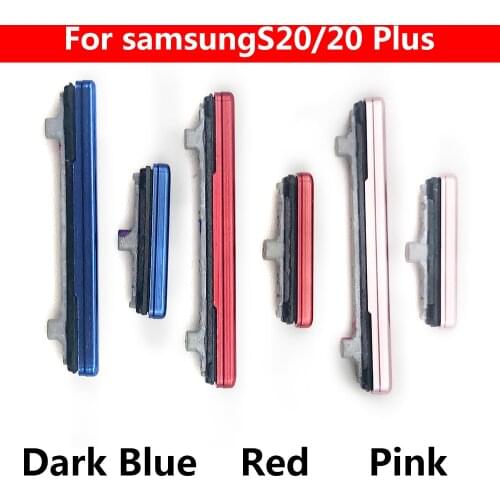 New Power On Off Side Button + Volume Up Down Side Key Button Replacement Parts For Samsung Galaxy S20 / S20 Plus / S20 Ultra