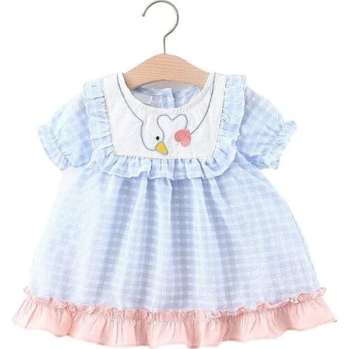 2021 Newborn Summer Baby Girl Dress Clothes New Toddler Girls Princess Plaid Birthday Dresses for Infant Baby Clothing Vestidos