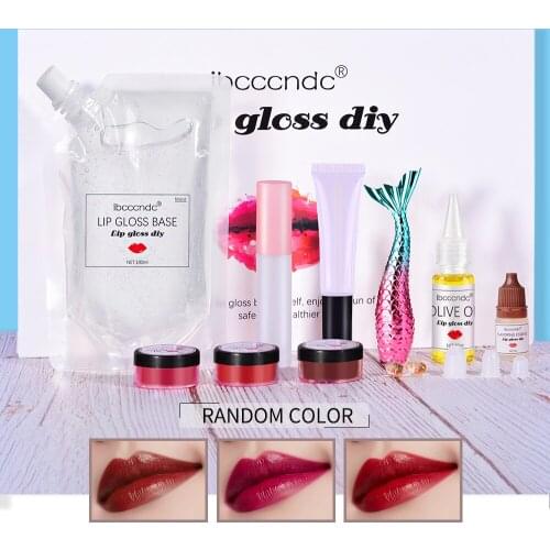 New DIY Lip Gloss Base Gel Set Non-Stick DIY Lipstick Making Material Clear Base Gel Set Safe Handmade Cosmetic Lip Gloss Kit
