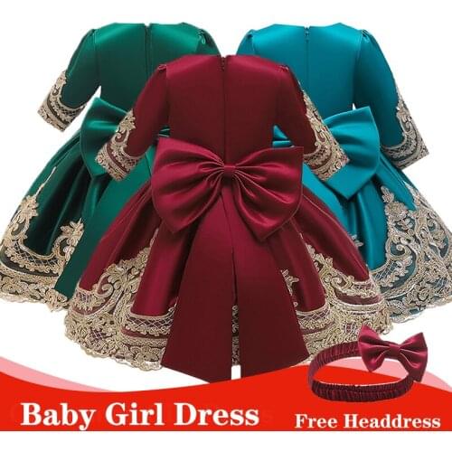 Toddler Baby Girls Dress Kids Dresses For Girls Princess Dress Big Bow Birthday Party Gown Flower Girl Dress Children Clothing