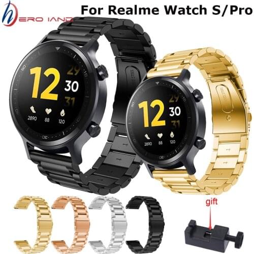 For Realme watch S Pro strap Band Metal Quick Release Stainless Steel Straps bracelet for Realme Watch S Smart Watch Correa