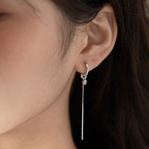 Hoop Earrings Asymmetric For Women Zircon Round Brand Rice Word Star Fashion Vintage Design Girlfriends Gifts Jewelry BOYULIGE
