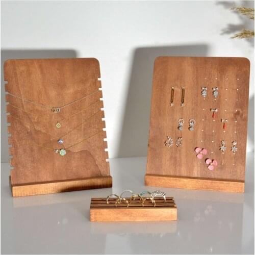 Ahşap Masaüstü Set Organizer Kolye Standı Küpelik, Yüzük Düzenleyici Takı Askısı