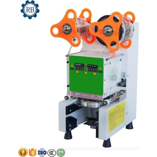 Packaging Machine Impulse Sealer machine use for Milk tea shop fruit juice plastic/paper round cup sealing machine