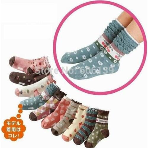 Spring Autumn Fashion Children Lace Cotton Girl Socks Cute Bubble Mouth Princess Baby Sock Mix 10pair/lot