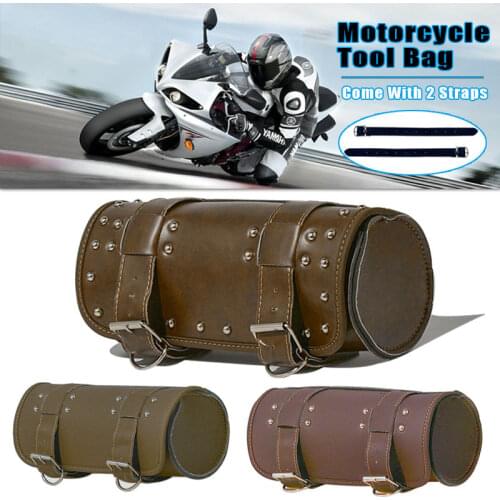 Retro Fashion Motorcycle Fork Tool Shape Motorcycle Top Case Storage Bag Motorbike Travel Luggage Saddle Bag Black/Brown