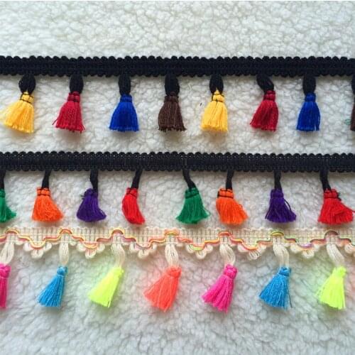 10Yards/Lot Lace Tassel Fringe 4.5CM DIY Ethnic Lace Trim Ribbon Sewing Fabric Dress Bag Stage Garment Curtain Decorative