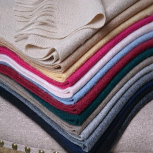 100%goat cashmere water ripple woven women thick long scarfs solid color 30x180cm