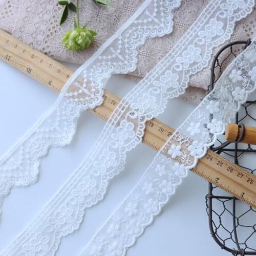 19 Yards Beautiful Mesh Embroidery Lace Trim Handmade DIY Garment Needlework Sewing Accessories Fabric Clothing Decoration 269
