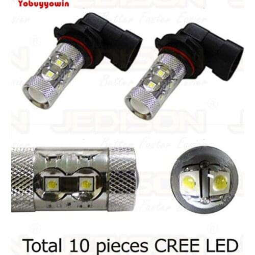 2Pcs High Power Car White H11 H8 CREE Chip 50W LED Fog DRL Driving Light+Error Free Bypass Decoder Wiring for European vehicles