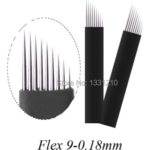200 Pcs Lâminas Para Tebori Microblading 9 Pontas Nano Flex 0.18mm Tattoo Needle Microblading for Tobori Pen
