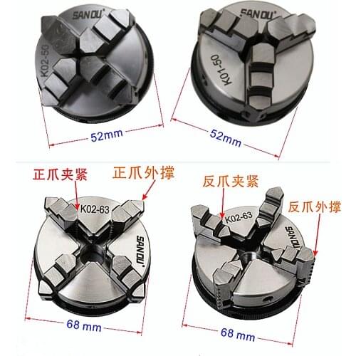 3 Jaw 4 Jaws Wood Lathe Chuck 50mm 65mm Chuck Connecting Rod for DIY Metal Wood Lathe Tools