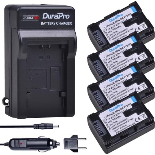 4Pcs 1800mAH BN VG114 BN-VG114 Battery + Call / Wall Charger for JVC BN-VG107 BN-VG107U BN-VG108U BN-VG108E BN-VG114U BN-VG114US