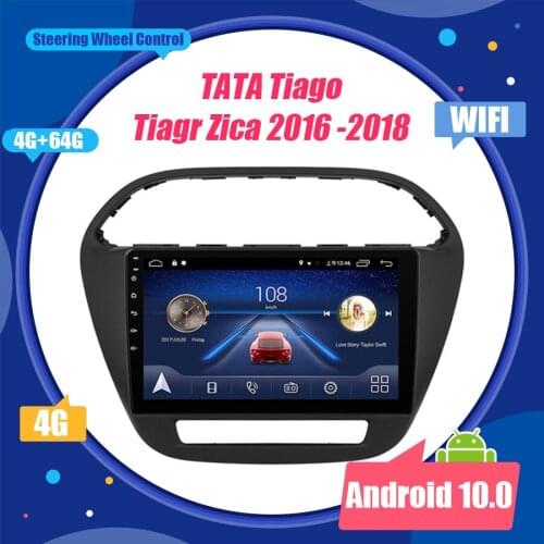 Android 10.0 Octa-Core Head Unit 4G Car Radio Multimedia Video Player Navigation GPS For TATA Tiago Tiagr Zica 2016 -2018 Stereo