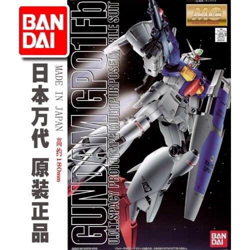BANDAI gundam 1/100 MG RX-78 GP01Fb model kids assembled Robot Anime action figure toys