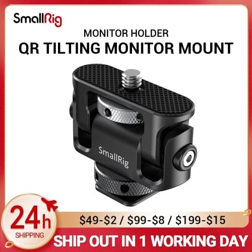 SmallRig Quick Release Camera Clamp Tilting Monitor Mount w/ Cold Shoe Dual EVF Support Mount Holder for Vlogging Video Rig 2431