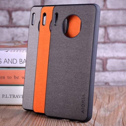 Case for Huawei Mate 30 30 pro coque Luxury textile Leather skin soft TPU hard PC phone cover for Mate 30 30 pro case funda